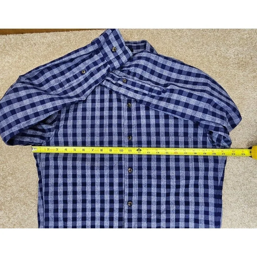 J Crew Factory Jaspe Cotton Slim Button Up Shirt Size Medium Heather Blue Navy